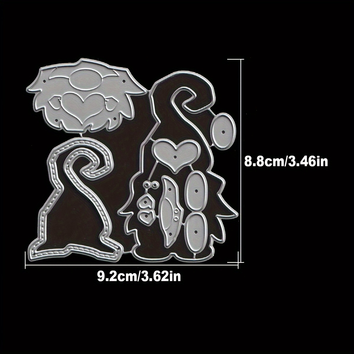 Image of Lovely Valentines Day Love Gnomes Layer Shaker Cards Metal Cutting Dies Diy Scrapbooking Album Greeting Cards Home Decoration Holiday Handle Hand Made