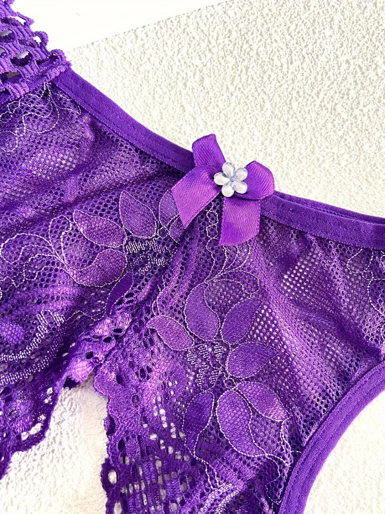 Mefallenssiah Women'S See-Through Underwear Lace Stitching Sling