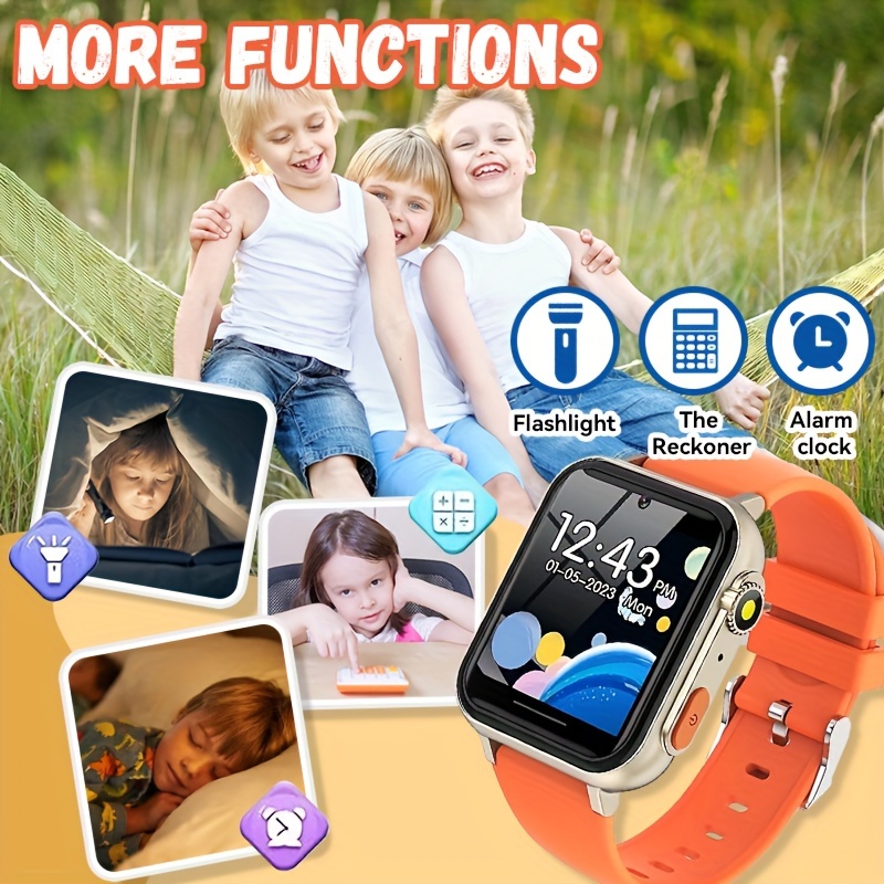 Reloj inteligente para niños, regalo para niñas de 4 a 8 años, cámara,  video, música, 14 juegos, calculadora de alarma, cumpleaños para niñas,  reloj