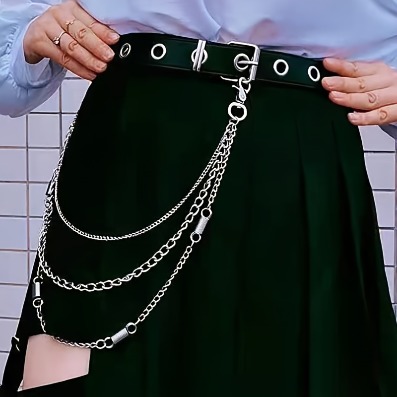 Jeans Rock Hip Hop Decor- Men's Hanging Wallet Waist Belt Chain Pants  Trousers