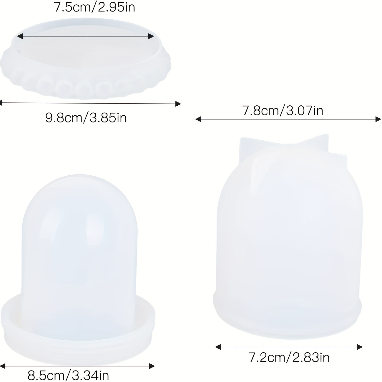 Image of Cloche Bell Jar Resin Mold With Base Dice Cup Mould Set Creative Jewelry Collectibles Showcase Holder Display Jar Resin Crafts For Epoxy Casting Home Decor Party Supplies