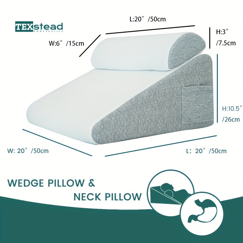 Memory Foam Bed Wedge Pillow Set For Back Leg And Knee - Temu