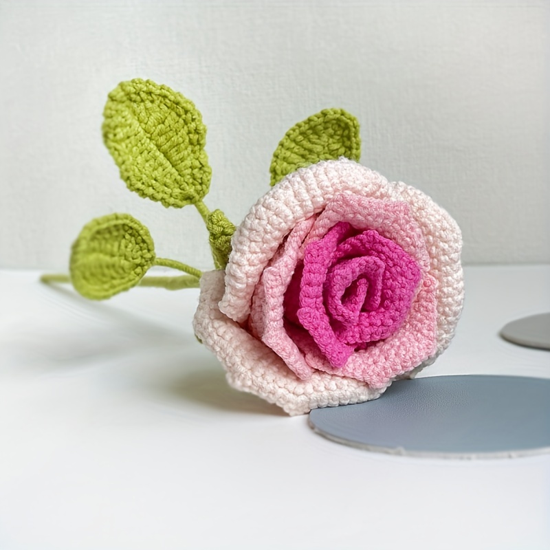 1set Handmade Braided Rose Bouquet Woolen Homemade Crochet - Temu