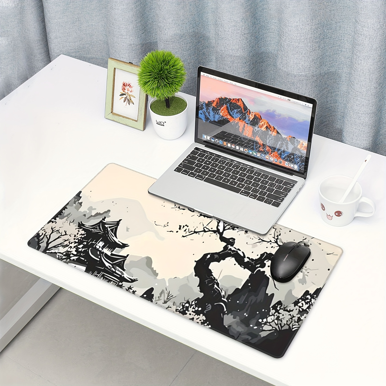 Landscape Mountain Painting Large Mouse Pad Gaming Mouse Pad - Temu