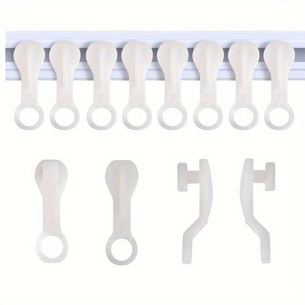 Wholesale GORGECRAFT 200Pcs 2 Style Curtain Hooks Plastic White Track  Glider Hooks Smooth Wheel Rollers Curtain Rail Slider Hooks for Window Door Shower  Bathroom 