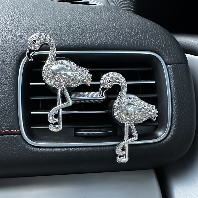 MEA Car Vent Clips elephant 2pcs Air Conditioning Outlet Clip Crystal  Elephant Car Air Freshener Clip Charm Car Inter Decor Accessories for Girls
