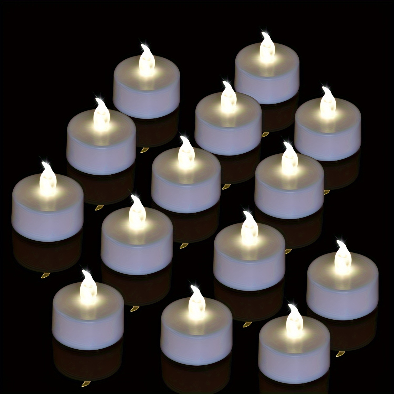 Set of 24 Flameless LED Tea Lights Bulk Electric Tealight Candles