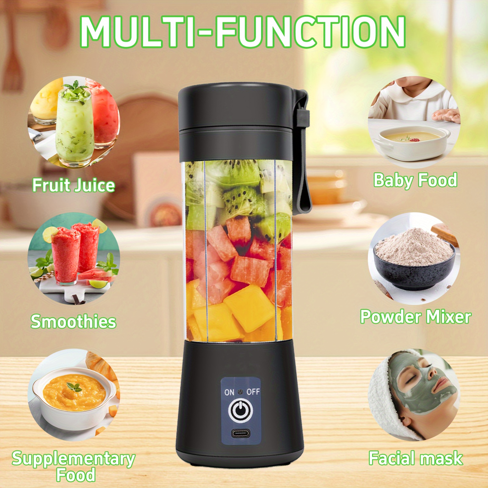 Bullet Personal Blender With 1 Power Base 2 Blades 2 Cups 1 - Temu