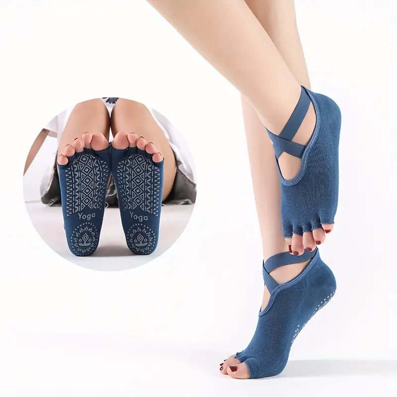 Professional Non slip Yoga Socks Open Five Toe Split Cross - Temu