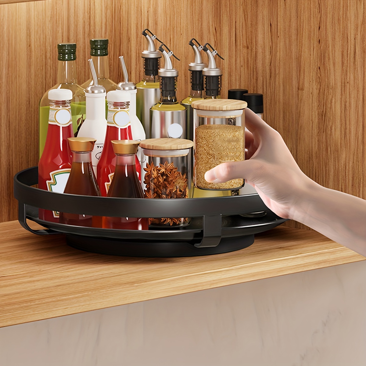 Tier Lazy Lazy Susan Turntable Spice Rack Kitchen Organization