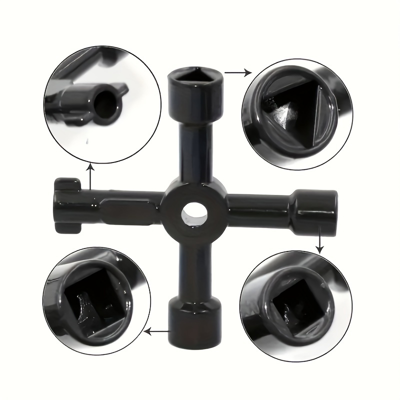 

4-in-1 Multi-purpose Electric Control Cabinet Inner Triangle Key Wrench Elevator Water Meter Valve Cross Key Wrench