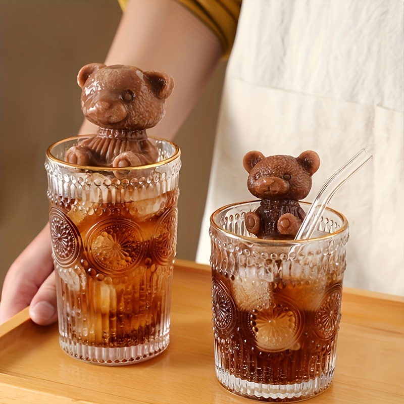 1pc Cute Cartoon Bear Shaped Food-grade Silicone Ice Mold, Easy