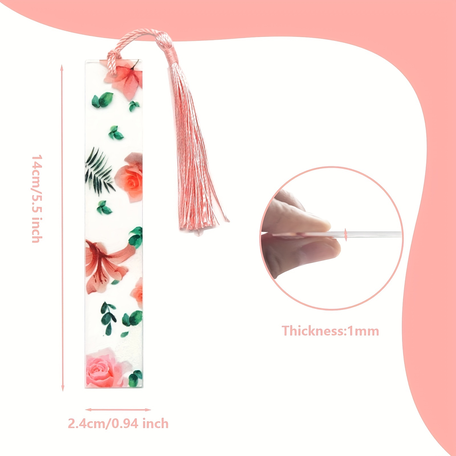  6 Styles Flowers Bookmarks with Tassels for Women Teacher Kids  Book Lovers : Office Products