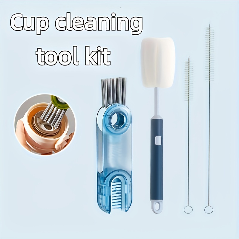 Multifunctional Kitchen Bathroom Cleaning Brush  Set With Sponge Brush,  Glass Bottle, Tumbler, Mug, Straws, And Tube For Effortless Cleanliness  From Esw_house, $1.81