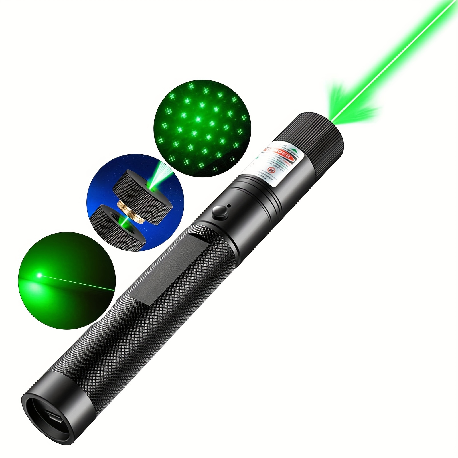 Pointeur laser vert USB rechargeable pour le travail de guidage longue  distance, fête d'ambiance, démonstration d'éclairage, jeu d'animaux,  randonnée nocturne, en forme d'étoile, camping, Mode en ligne