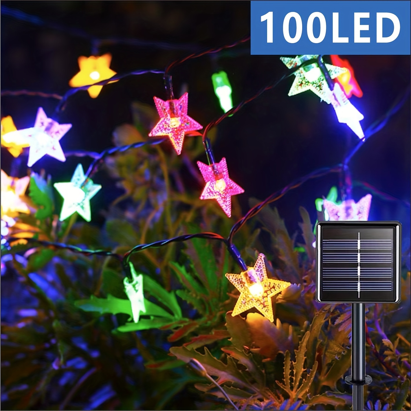 Solar Star Light Strings With Remote Control Christmas - Temu