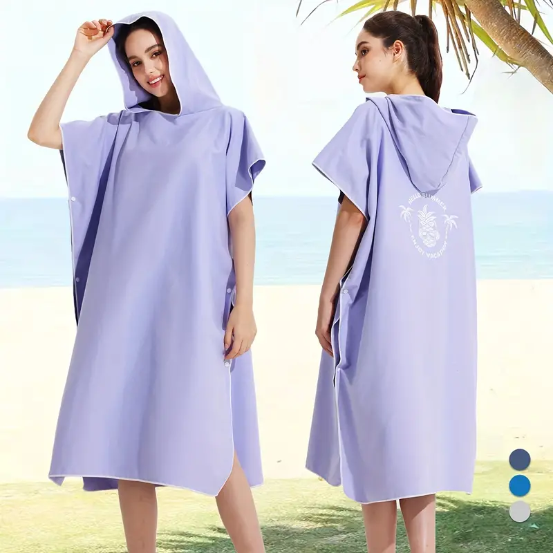 Unisex Hooded Beach Wrap Towel Adult Quick Drying Bathrobe - Temu