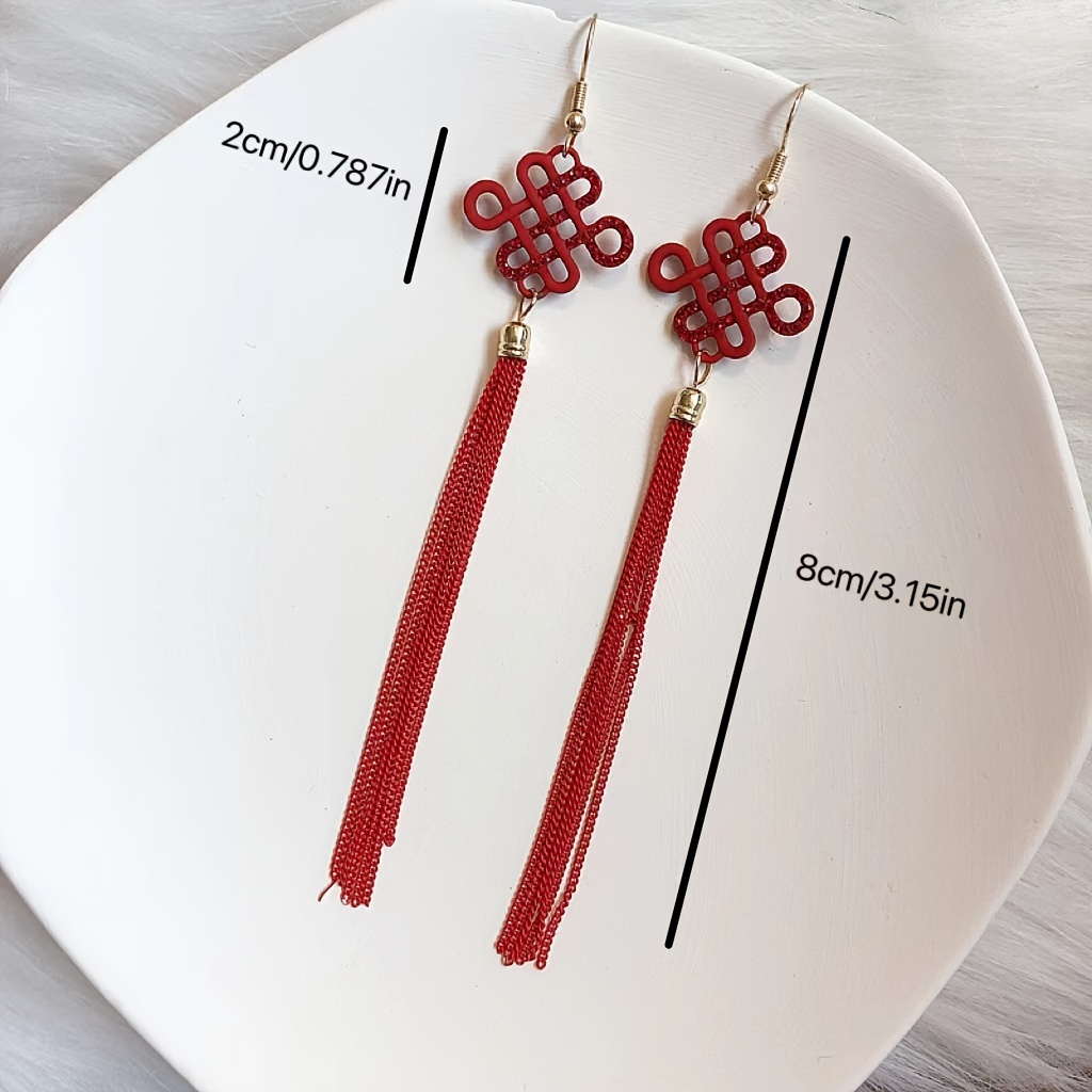 red chinese earrings