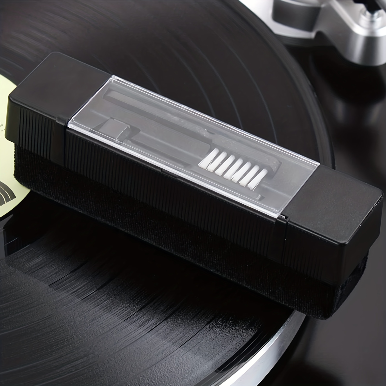 Kit de nettoyage de disque vinyle avec brosse antistatique en fibre de  carbone et solution LP 
