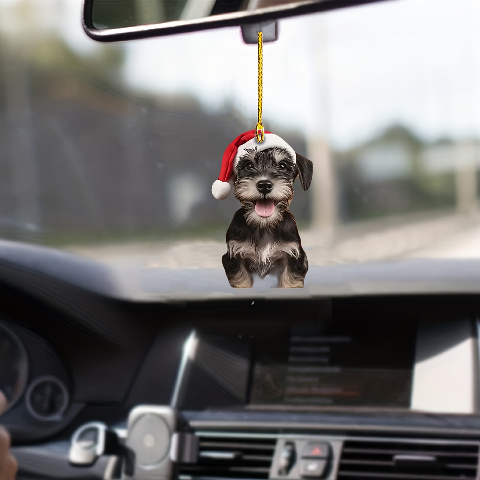 TEMU 1 Colgante Decorativo Con Diseño De Perro Acrílico 2D, Colgante Decorativo Para Espejo Retrovisor De Coche, Adorno Para Árbol De Navidad,