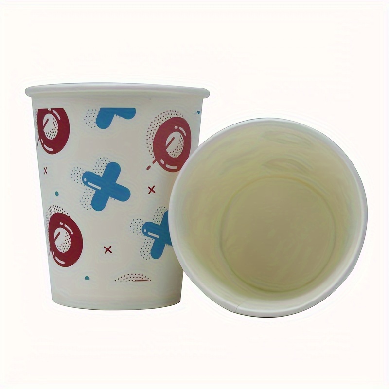 10pcs 250ml Thickened Paper Cup Donut Print Event Camping Party