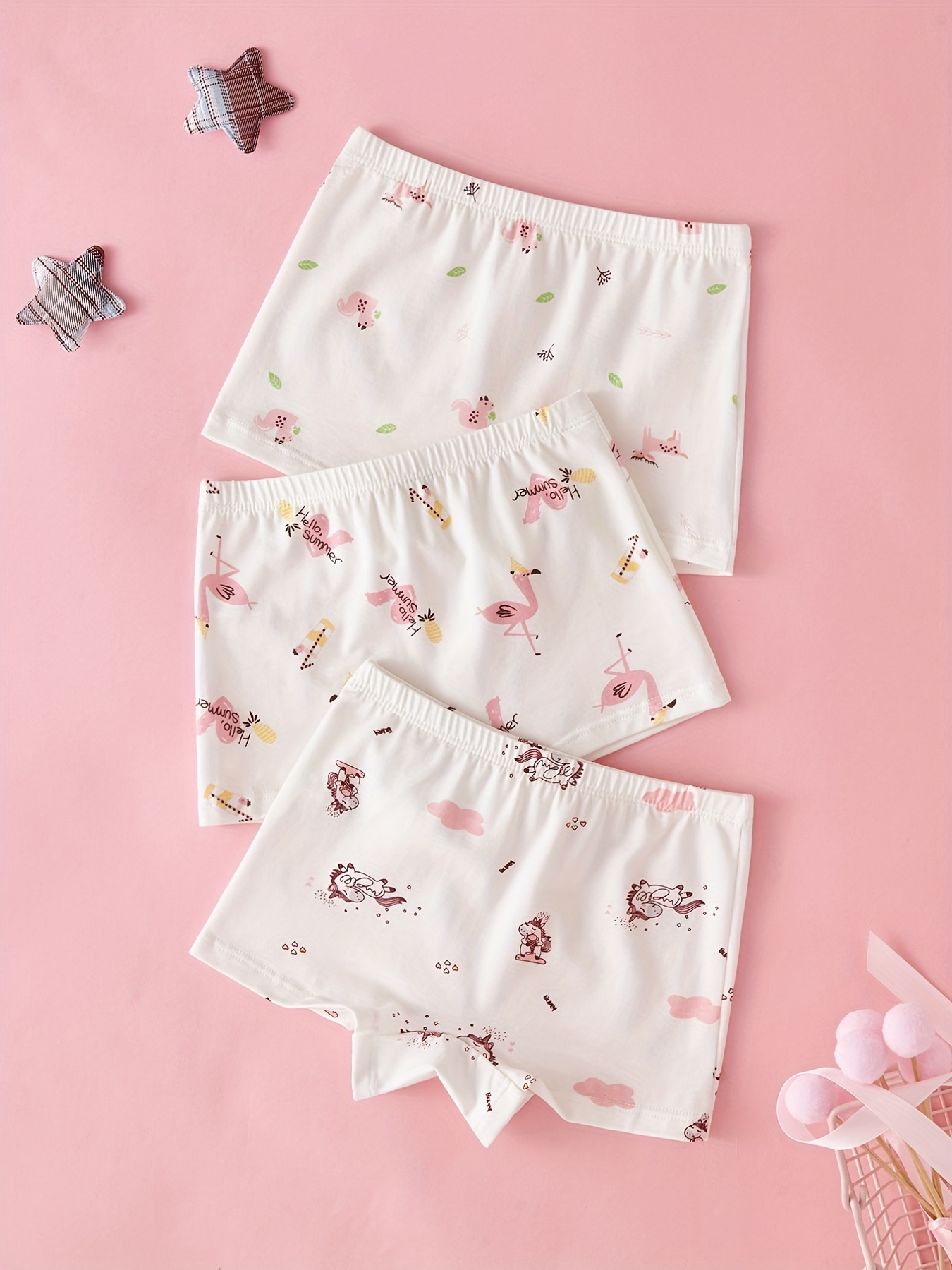 Kids Children Baby Girls Underwear Cute Print Underwear Shorts Pants Cotton  Briefs Trunks 3PCS Underwear Girls 5t, Pink, 2-3T : : Clothing,  Shoes & Accessories