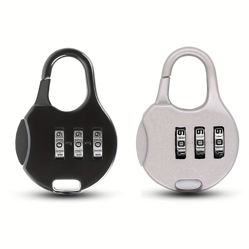 2 Pieces 3 Digit Combinations Padlock Safe Cipher Lock Mini Combination  Lock Resettable Number Lock Small Colorful Code Locks For Lockers Suitcases  Lu