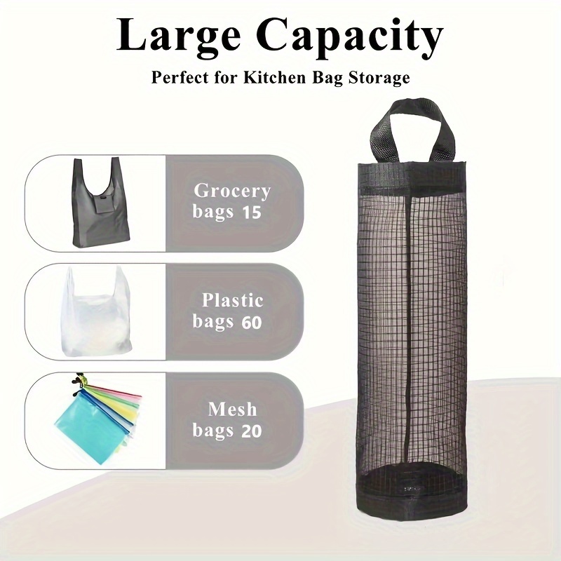 Retractable Kitchen Plastic Bag Storage Bag Dispenser Wall Mount