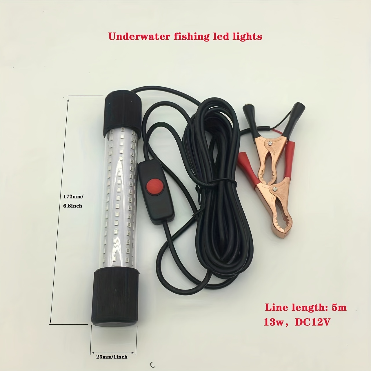 12v Green Led Underwater Fishing Light Ip68 Waterproof For - Temu