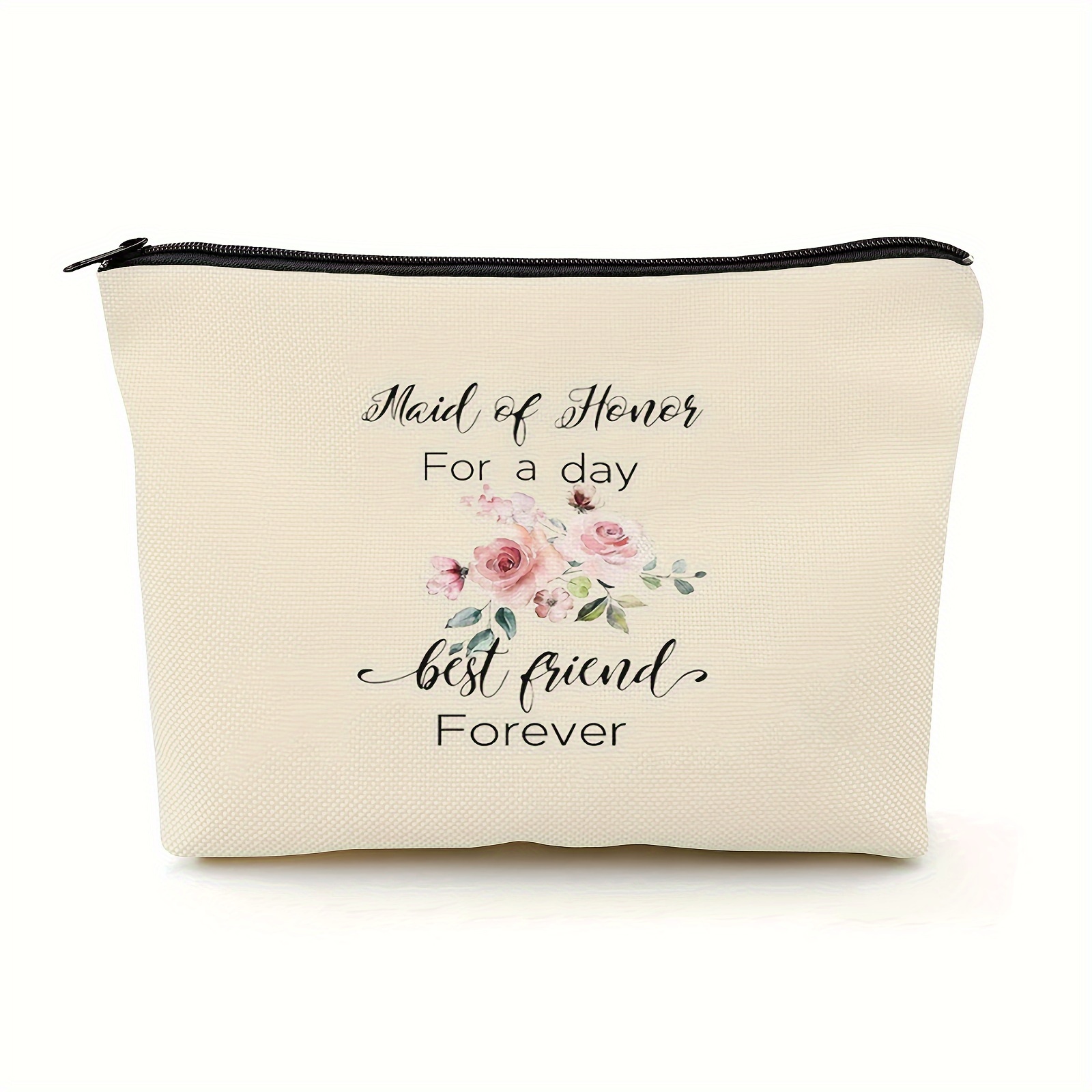 Maid of Honor Gift from Bride Wedding Makeup Bag Gift Bridesmaid Proposal Gift Bridal Shower Gift for Friends Bachelorette Party Gifts for Bestie
