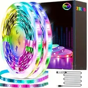 65 6 feet music synchronized color changing rgb 2835 led strip remote led strip used for room bedroom kitchen halloween decoration party led lights details 1