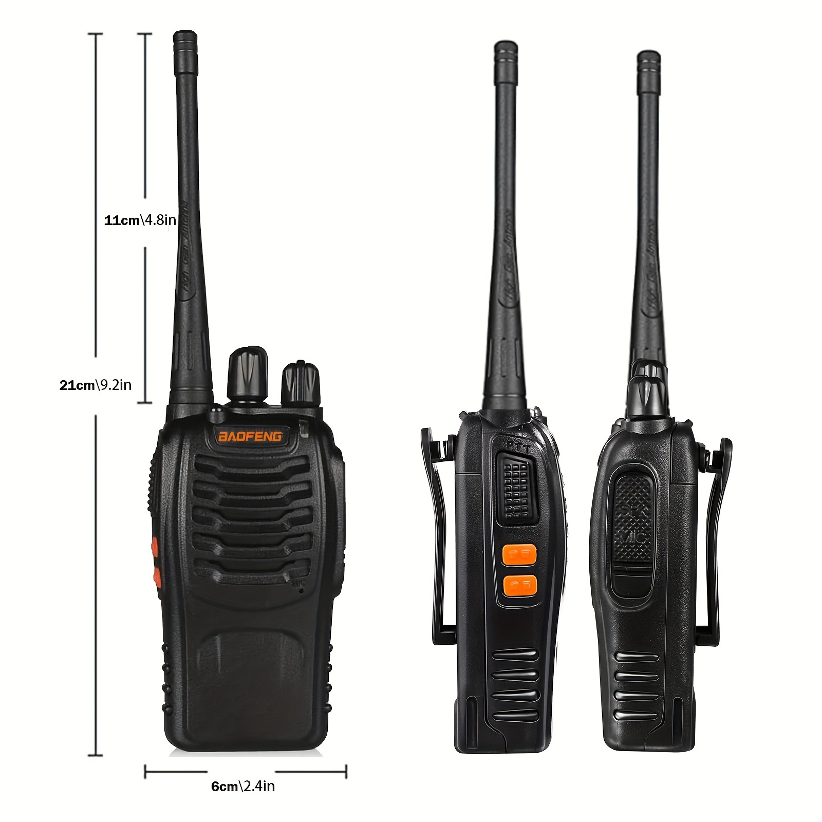 Bf-888h Walkie Talkie, Two Way Radio With Built-in Led Flashlight  Usb  Charging Cable Temu Philippines