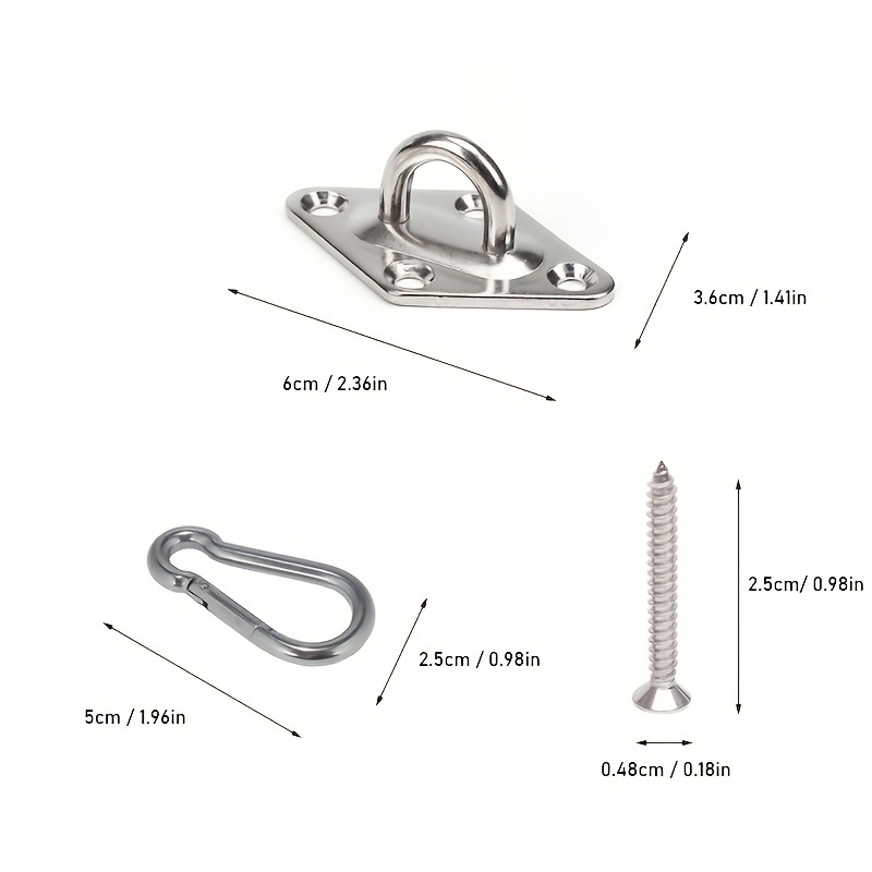 1/8 Stainless Steel D Ring with Pad Eye