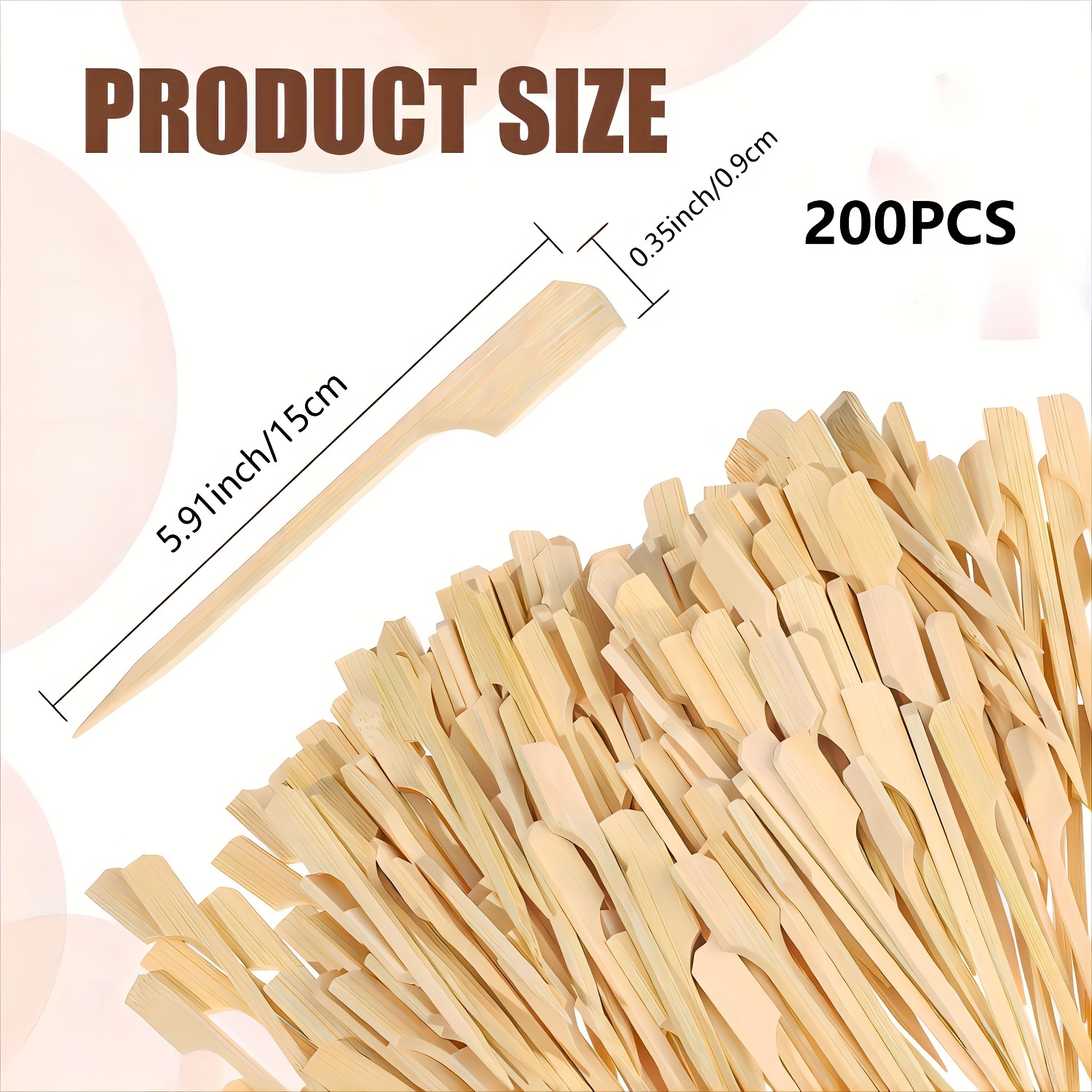 Bamboo Skewers Flat Head Natural Bamboo Wood Craft Sticks - Temu