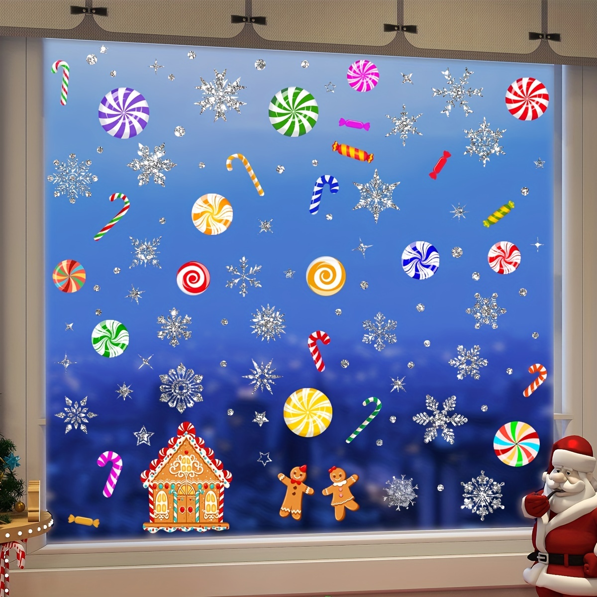 Christmas Windows Clings Snowflake Static Stickers Window - Temu