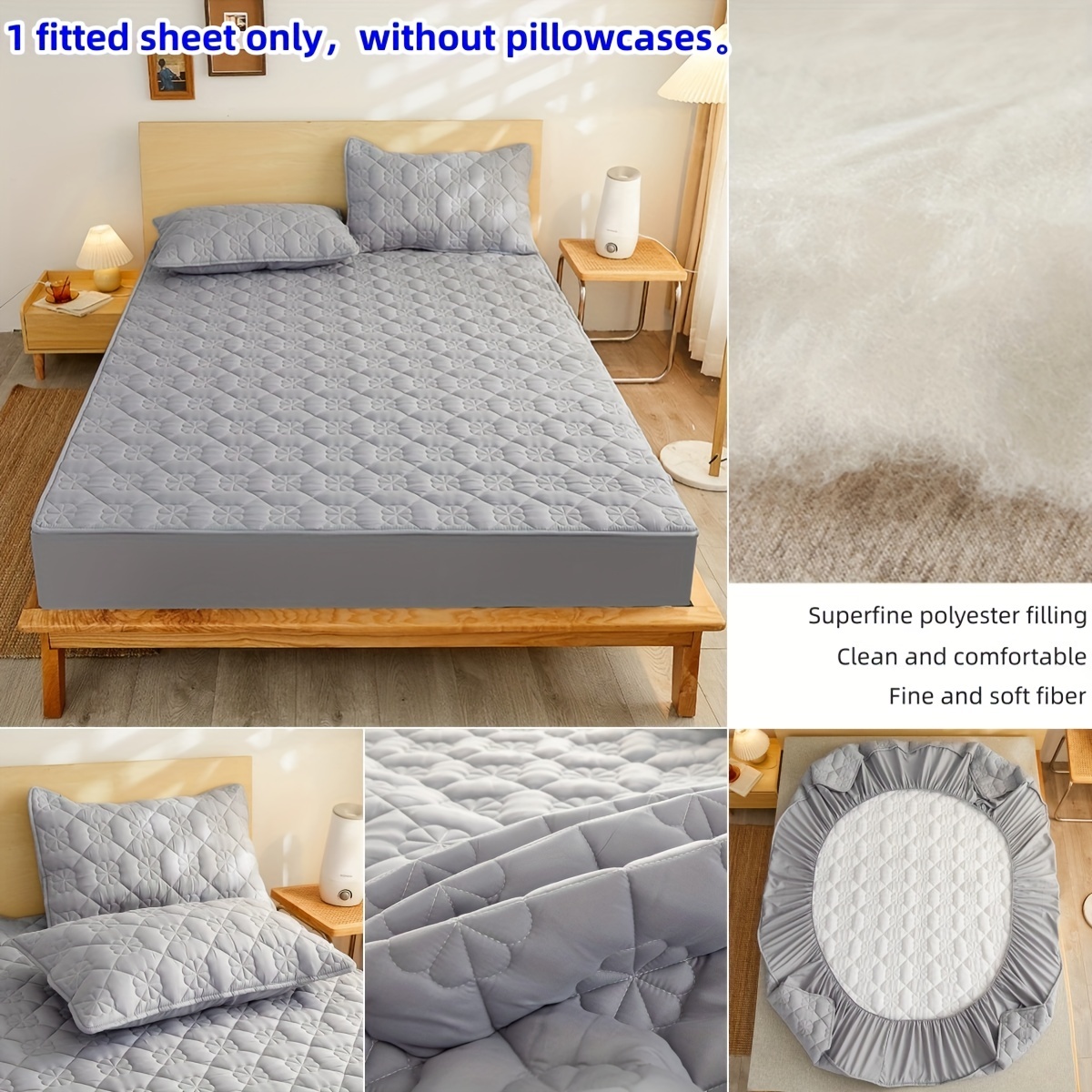 Solid Color Fitted Sheet Anti dust Non slip Mattress - Temu