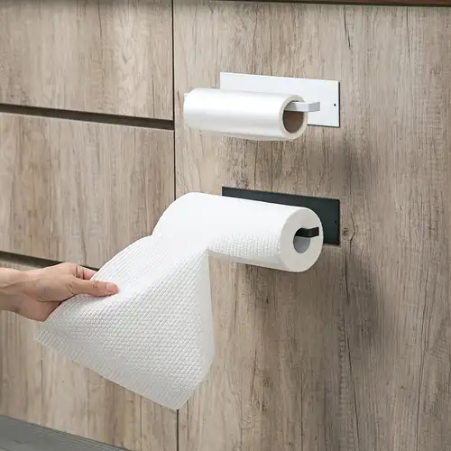 Vertical Roll Holder Paper Napkin Shelf Desktop Punch Paper Towel Storage Holders for Kitchen Tissue Punch-free Storage Rack, Other