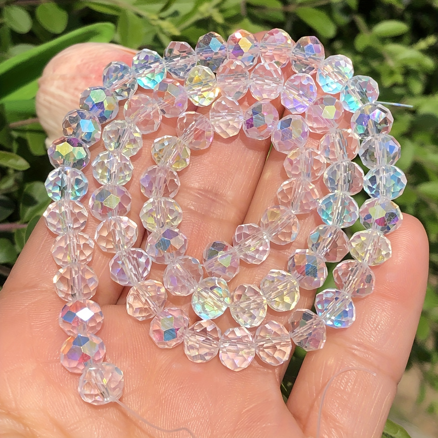 Crystal Rondelle Glass Beads Faceted Loose Spacer Shiny - Temu