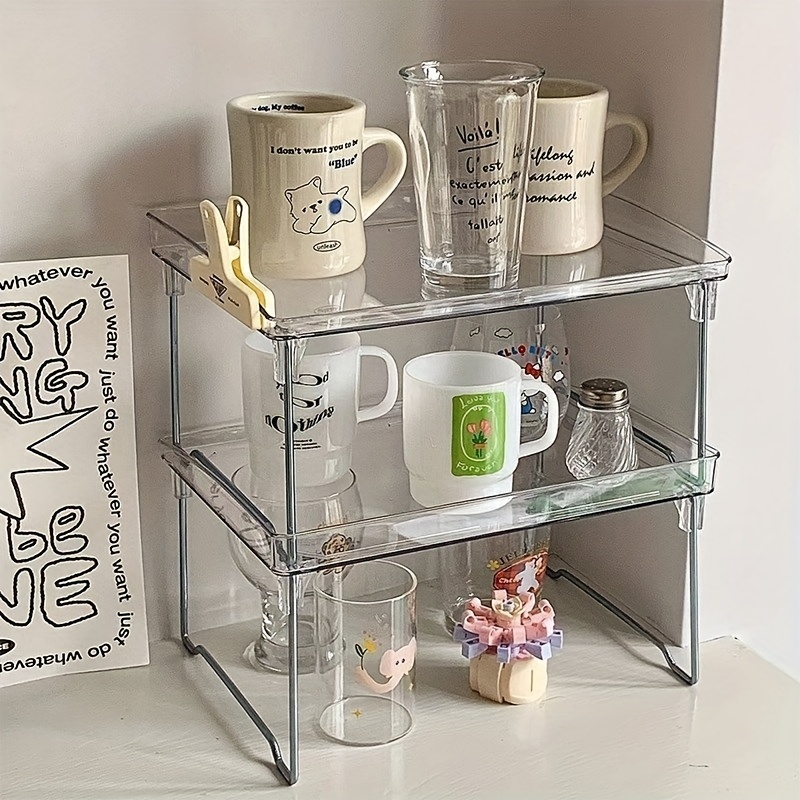 Foldable Transparent Acrylic Multi layer Storage Rack Desk - Temu