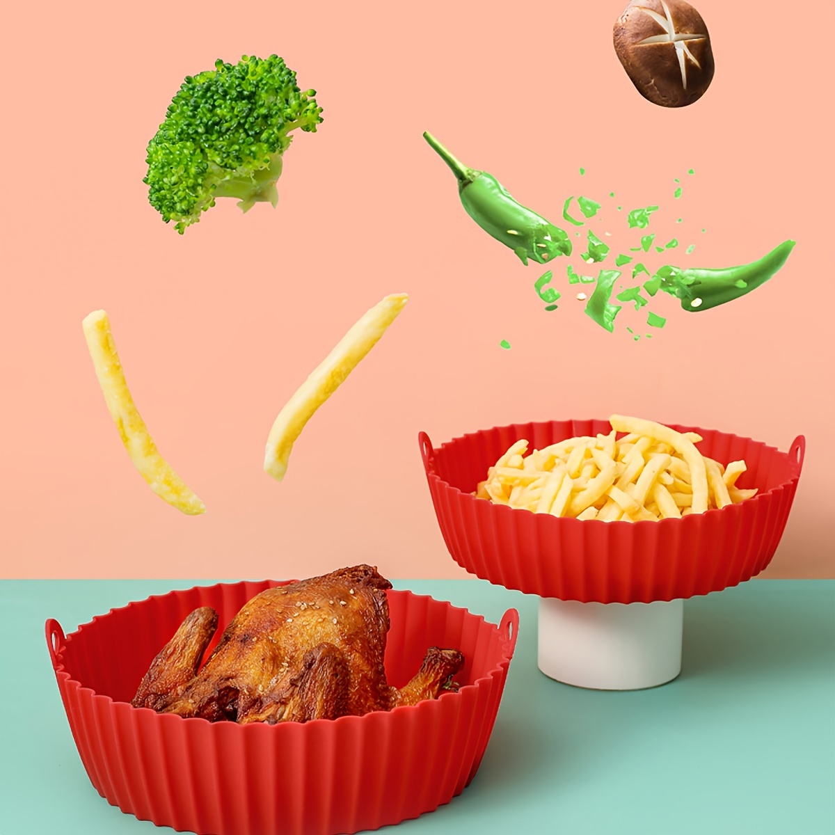 Air Fryer Round Silicone Insert Heat Resistant and Food-Safe Mat