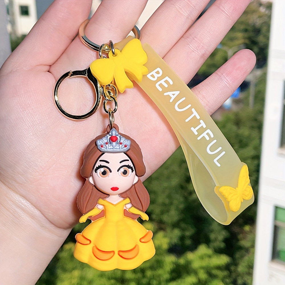【Mesuca】Lilo and Stitch Keychain Ornament, Portable Silicone Cartoon Figure Pendant, Perfect Car or Bag Accessories,Temu
