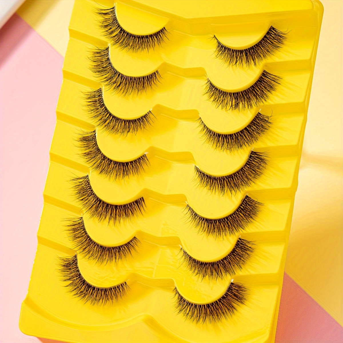 7 Pairs Of Natural Long And Fluffy - False Eyelashes
