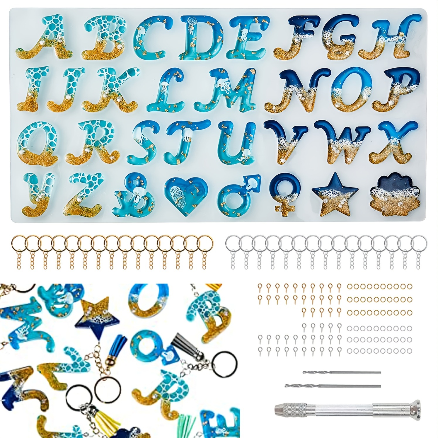 Alphabet Resin Silicone Molds Letter Number for Epoxy Molds DIY Making  Keychain
