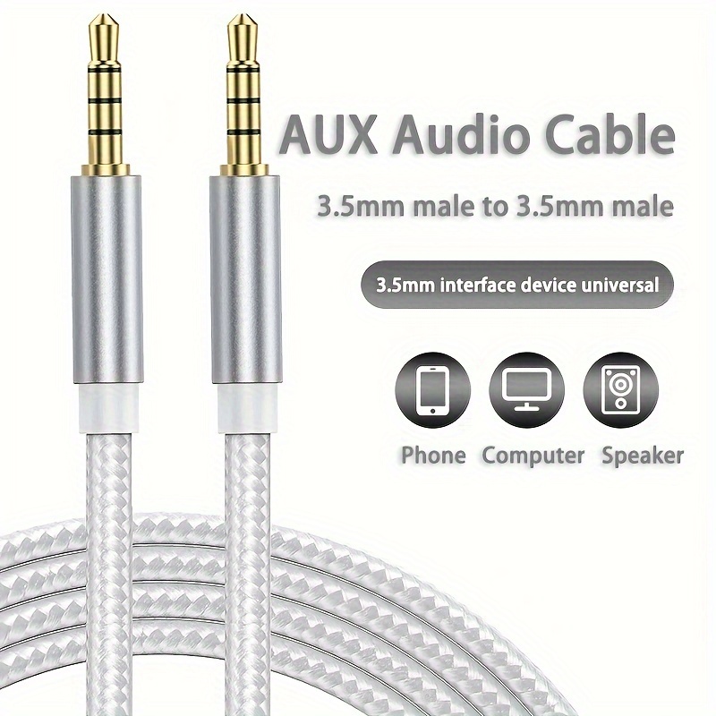 Câble de sortie audio micro USB vers 3,5 mm - Plaqué or - 4 pôles - 3,5 mm  mâle vers micro B mâle - Rallonge audio auxiliaire pour Android (1 m)