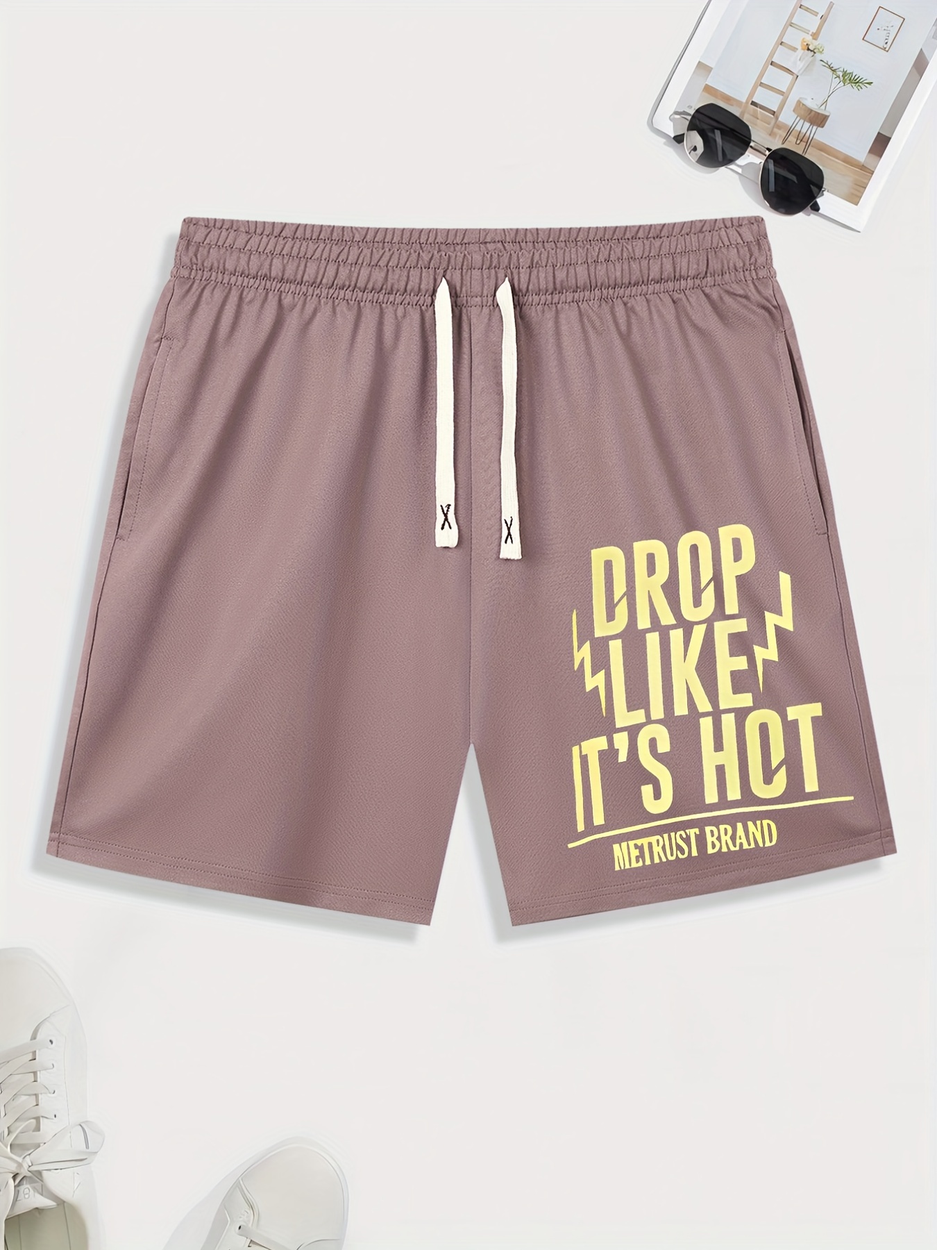 Drop Like s Hot Men s Letter Print Shorts Casual Slightly Temu