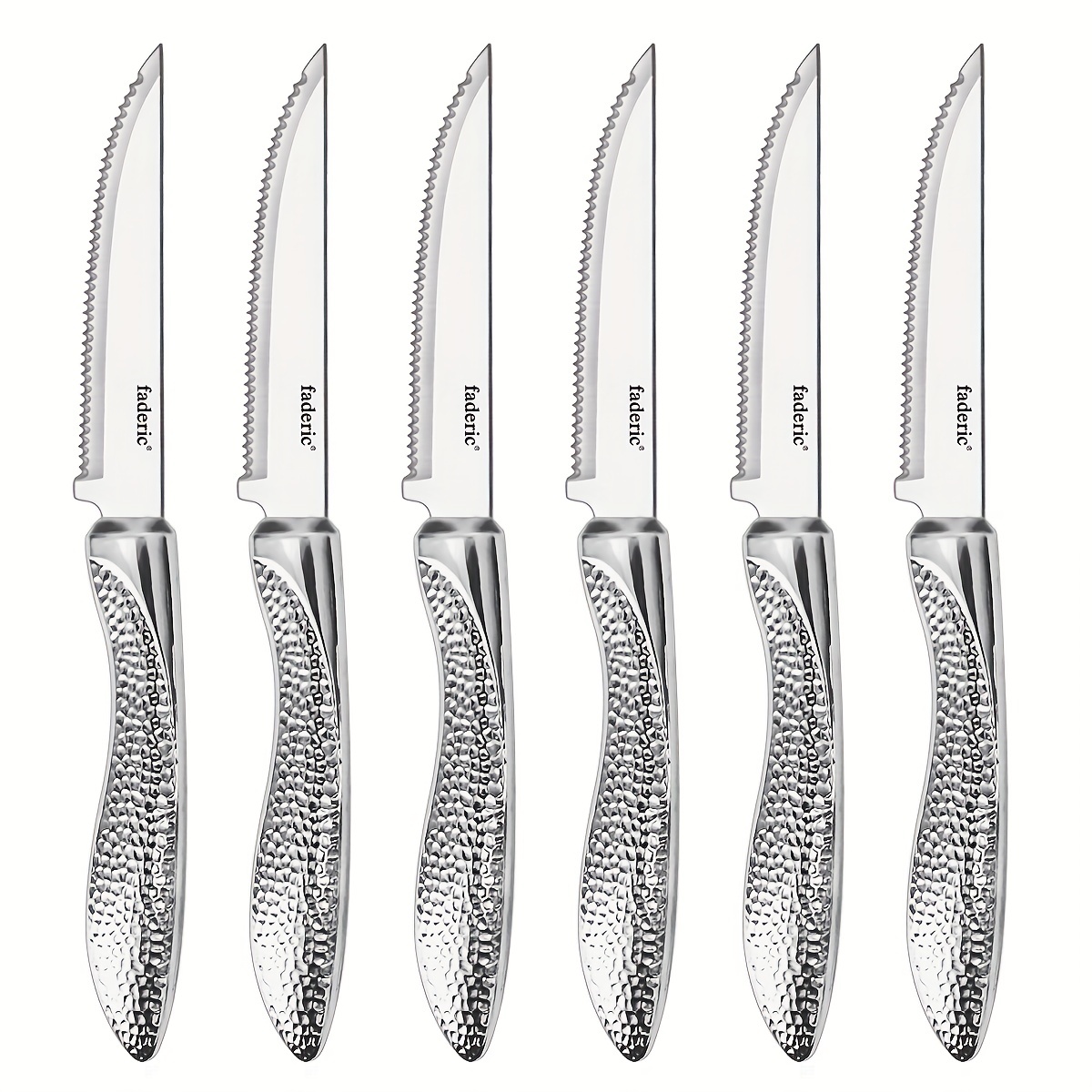 1~ Steak Knife Set Stainless Steel Sharp Serrated Dinner Knives Outdoor Bbq  Knife Cut Meat Bread Steak Knives Kitchen Tool - Temu