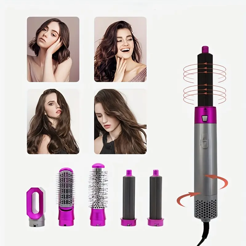 5 in 1 hot air comb automatic curling and straightening dual use 5 in 1 detachable hairdressing set styling hair dryer details 1