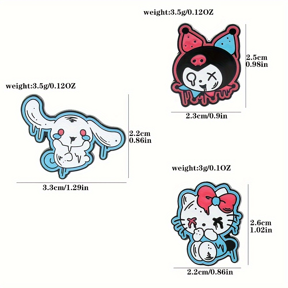 Series Brooches Terror Hello Kitty Kuromi Cartoon - Temu