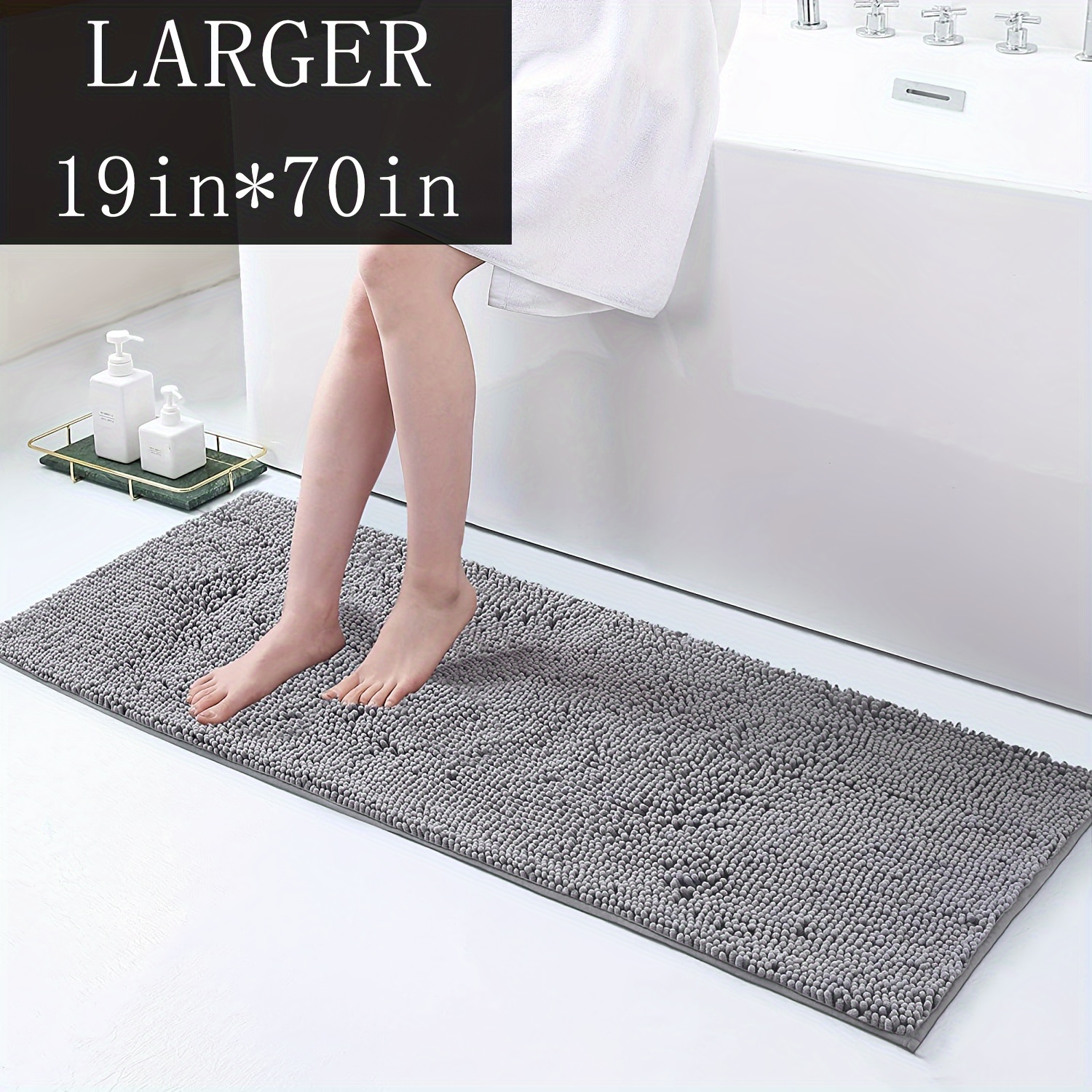 Cute Big Feet Bathroom Mat Bath Carpet Chenille Absorbent Anti