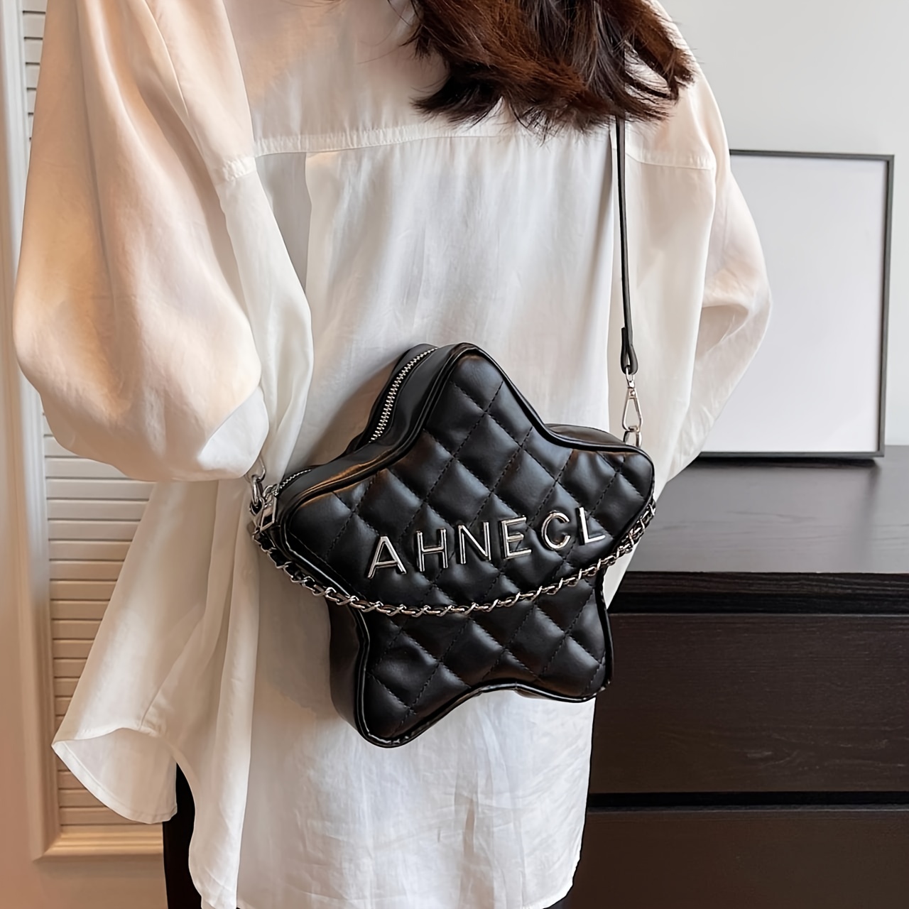 Star Shaped Quilted Novelty Bag, Cute Crossbody Bag, Women's Fashion  Creative Handbag & Shoulder Purse - Temu